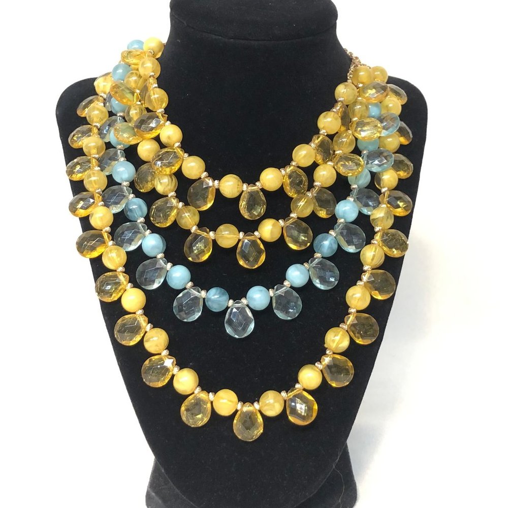 Yellow + blue gorgeous day or night necklace!